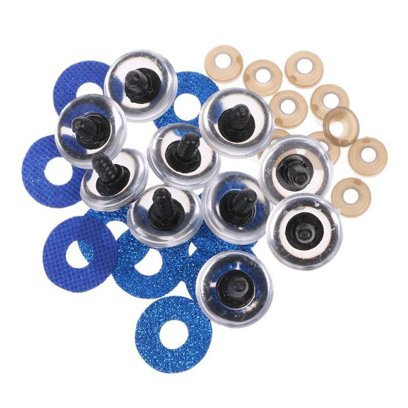 Hot selling 3D Sparkle Eye Glittery 16mm Crystal Plastic Safety Doll Eyes