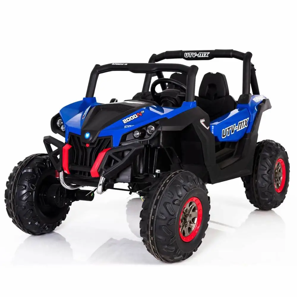 Ездить на электрический игрушечный автомобиль для детей EVA резиновые шины детские пластиковые электрические ездить UTV 12V два сиденья пляж
