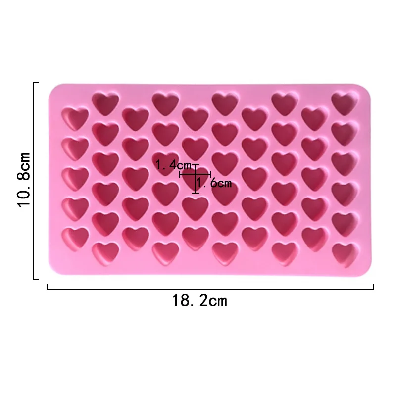 2024 Mini heart Shape 55 Cavity baking molds Silicone bakeware set for pet Chocolate Jello Gummy Candy silicone baking mold