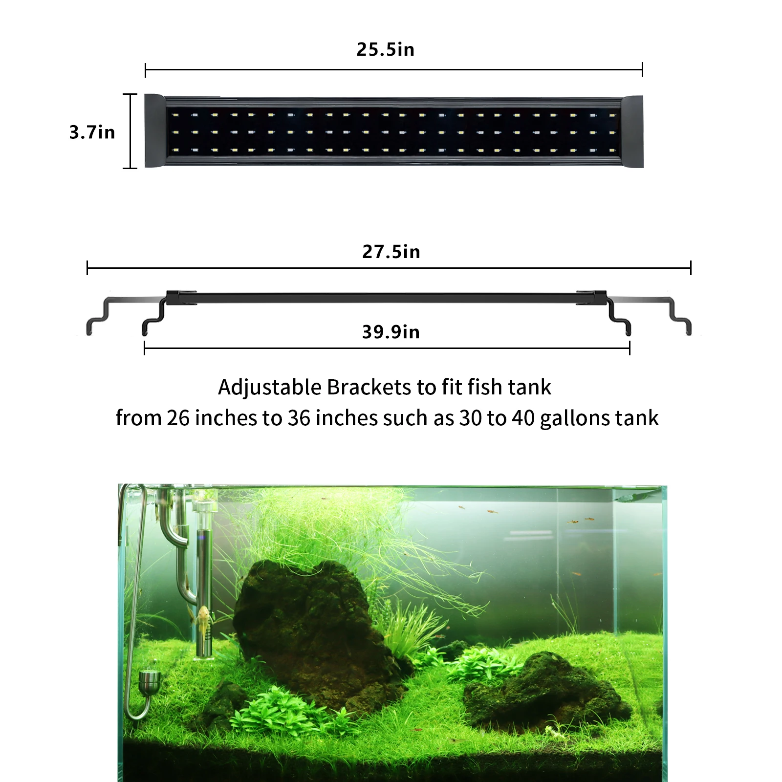 Gako CPL-100 48W Wholesale price Aquarium led light Energy Conservation High Quality LED Bracket Light