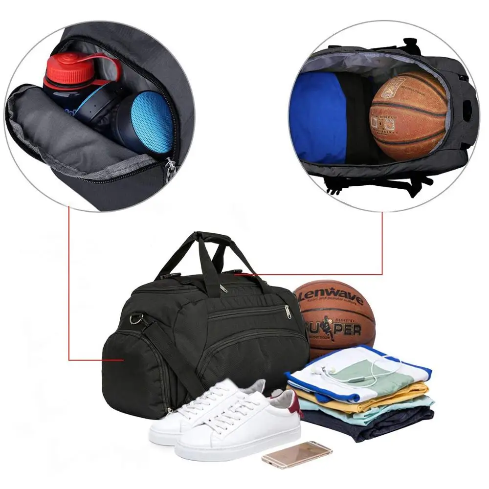 FREE SAMPLE Travel Duffle Bag Backpack with 2 Shoes Compartment for Women and Men Duffle Bag Large Size