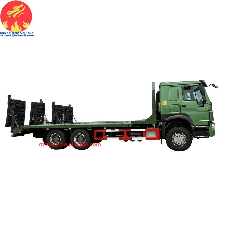 Sinotruck howo 6X4 400ps heavy duty flat-bed transport platform truck for sale