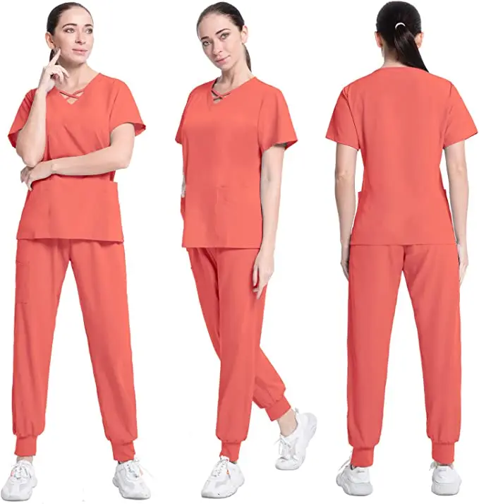 2022 Wholesale Custom Fashion Spandex srubs medical scrubs uniform nurse