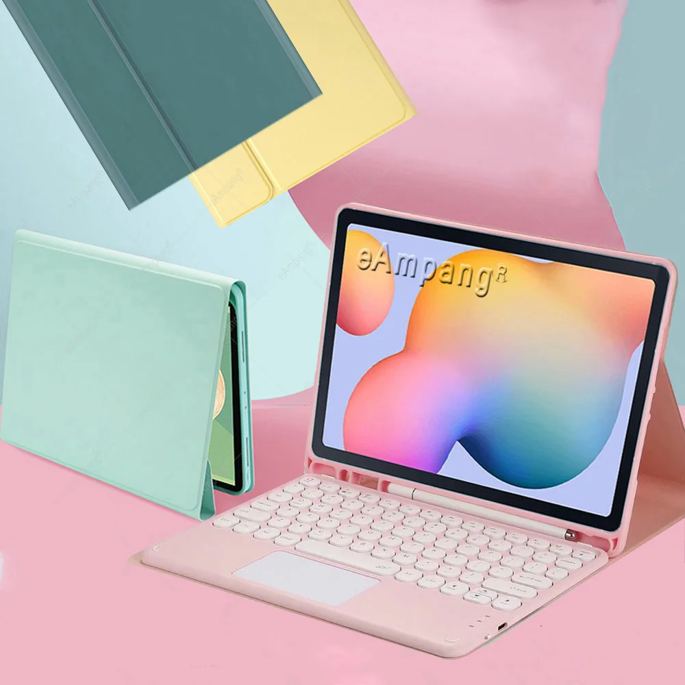 P610 P615 Leather Cover with Pen Slot BT Wireless Magnetic Detachable Keyboard Case For Samsung Tab S6 Lite Case with Keyboard