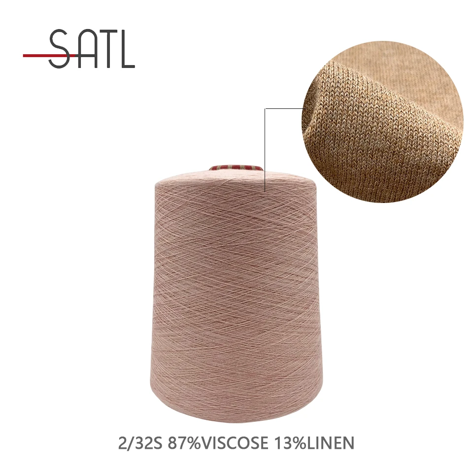 Wholesale  2/32s 87% Viscose 13% Linen Blended Yarn For Spring Knitwear