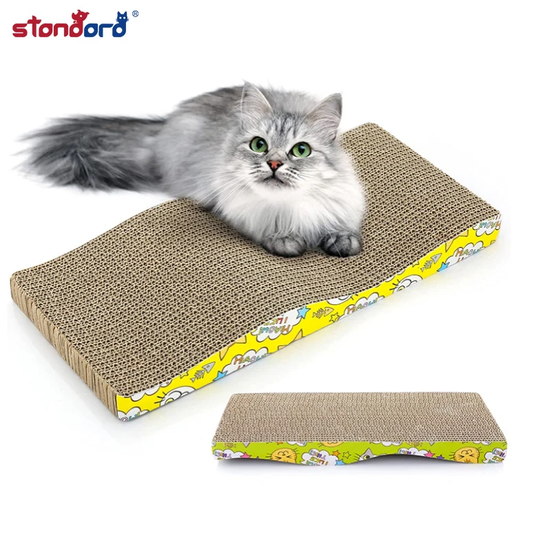 
Cat Scratcher Cardboard Cat Recycle Corrugated Cat Scratching Pad Lounge Sofa Bed Wave Shape board 