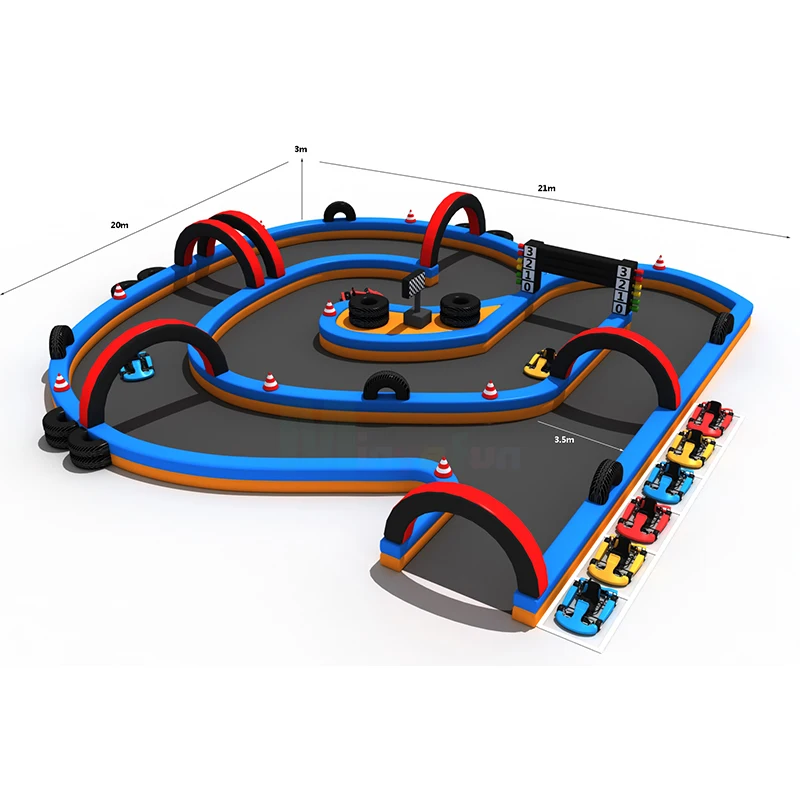 Custom Manufacturer Supply Kids Race Track for Go Karts High Quality Inflatable Fence Go Kart Track