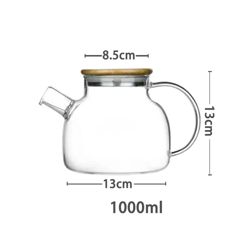 56H Teapot 6-piece set of heat-resistant glass teapot filter health tea kettle set of flower brewing device tea set