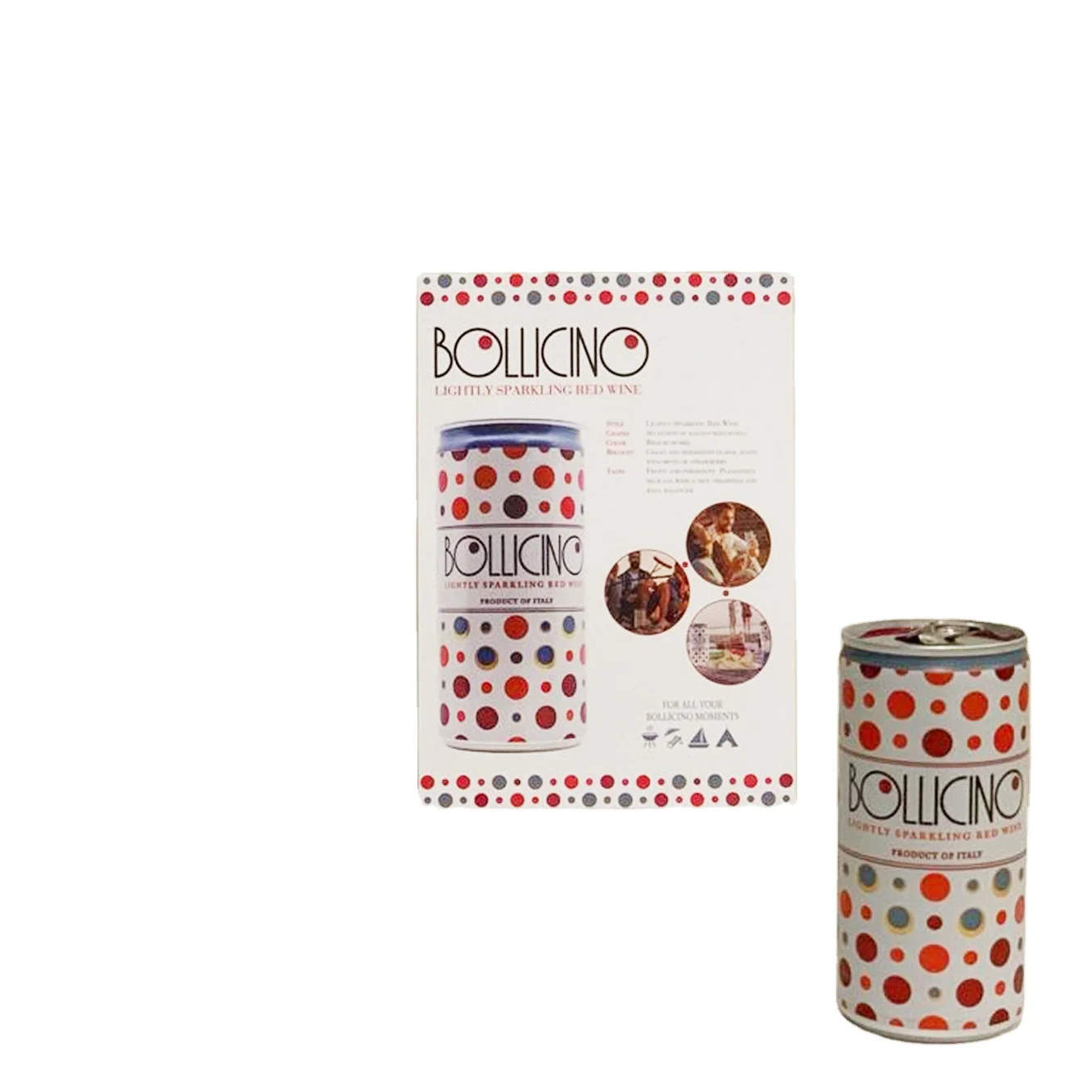 Super red sparkling canned wine italian made 20 cl for sales ready to export