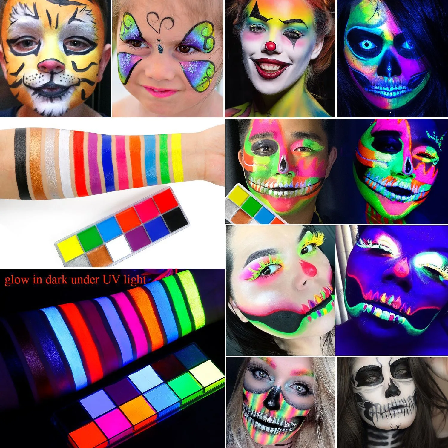 New Cruelty Free Body Face Paint Halloween Party Face Oil Neon Painting Lady Painting Nitro Painted 12 Color Body Paint