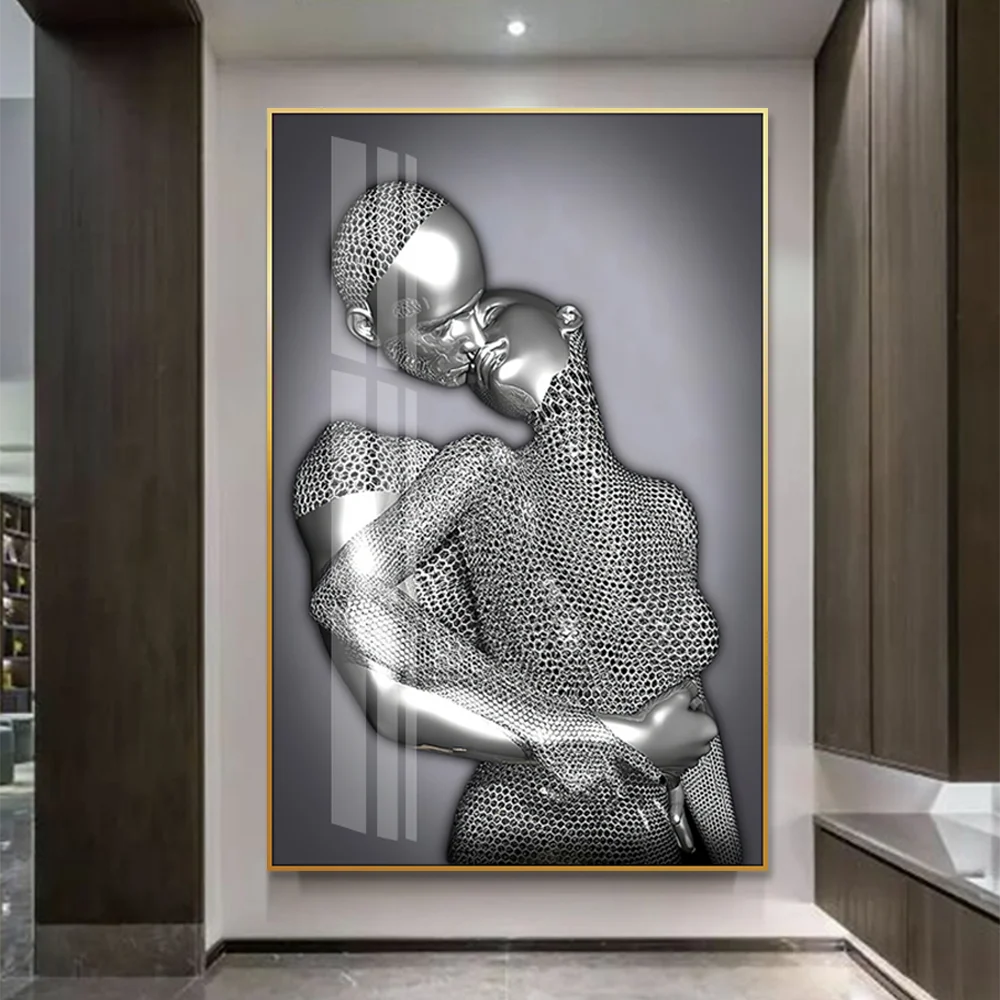 Guanjun Sexy Body Art Supplier Modern Painting Abstract Wall Art Home Decor Crystal Porcelain Painting Custom