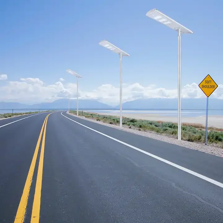 Outdoor Waterproof IP65 100w 150w 200w 300w Aluminum Integrated All In One LED Solar Street Lights With Pole