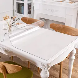 Crystal PVC Transparent Soft Glass 0.5mm Oilproof Waterproof Tablecloth For Dining Table
