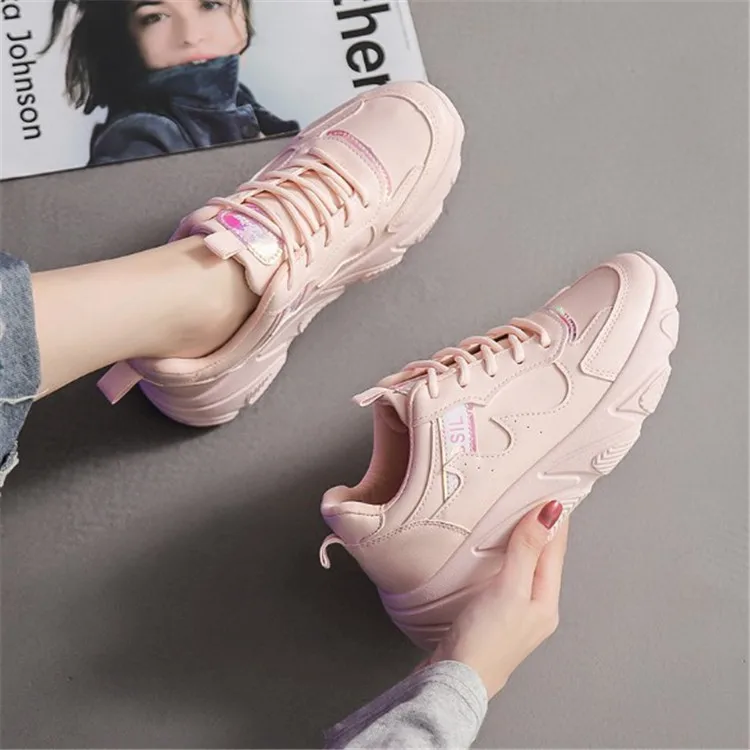 Spring new Korean version of schoolgirl leather breathable sneakers