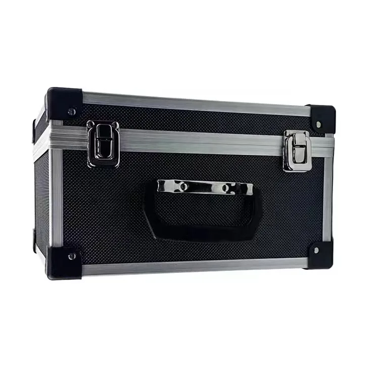 Black Hard Aluminum Tool Carrying Case with Foam Inside Aluminum Suit Case