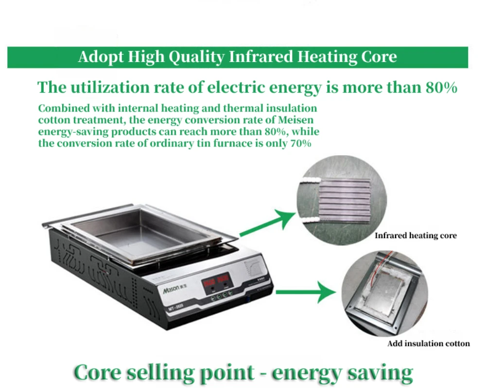 High Quality MS-2516 1800W Digital Display Energy Saving Pure Titanium Solder Tin Melting Furnace Soldering Pot