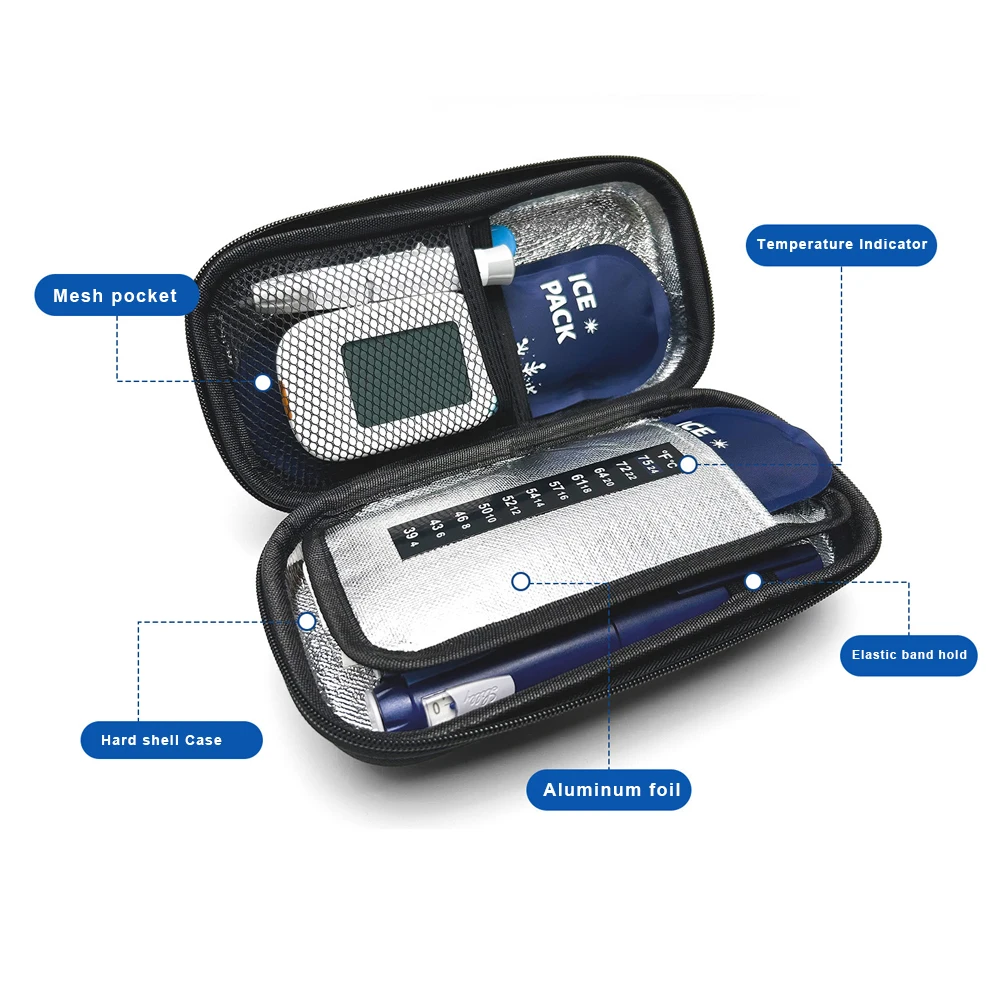 custom hard shell Insulin eva case Medication Insulated Cooling Bag Insulin eva Travel Case