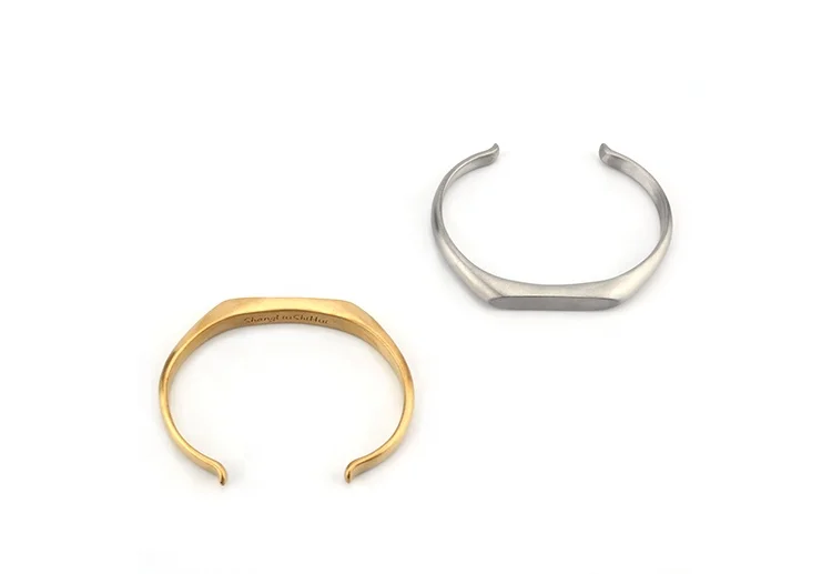 Craft Wolf custom jewelry gold silver titanium 316L stainless steel bangle bracelet for man factory OEM ODM customization