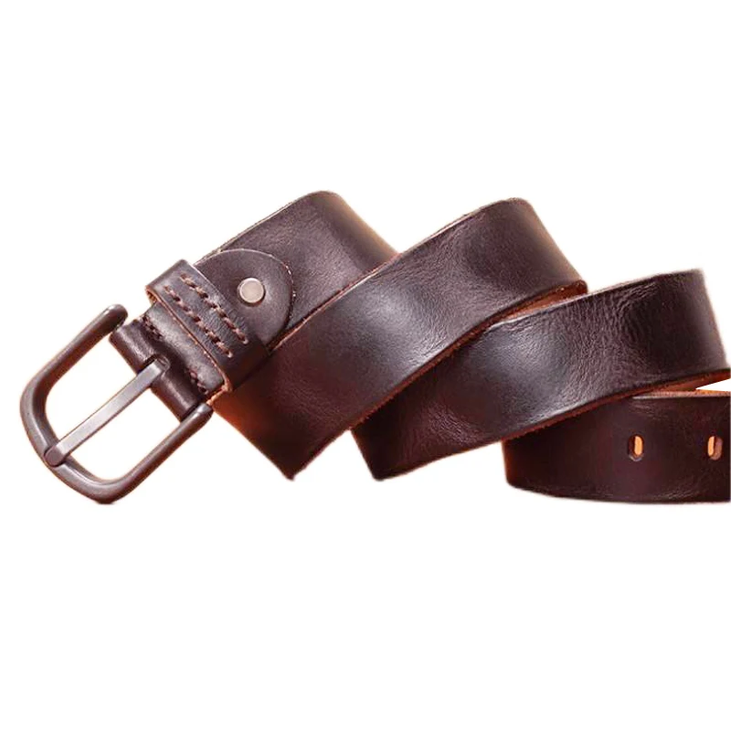 Ремень из 100% натуральной воловьей кожи мужской, модный пояс с классической пряжкой, оригинальный дизайн