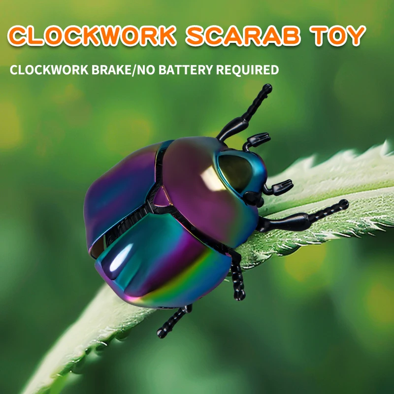 Cheap New Hot Selling Clockwork Classic Toy Battle Beetle Insect Creative Scarab Wind-up Funny Chain up Toys for Kids