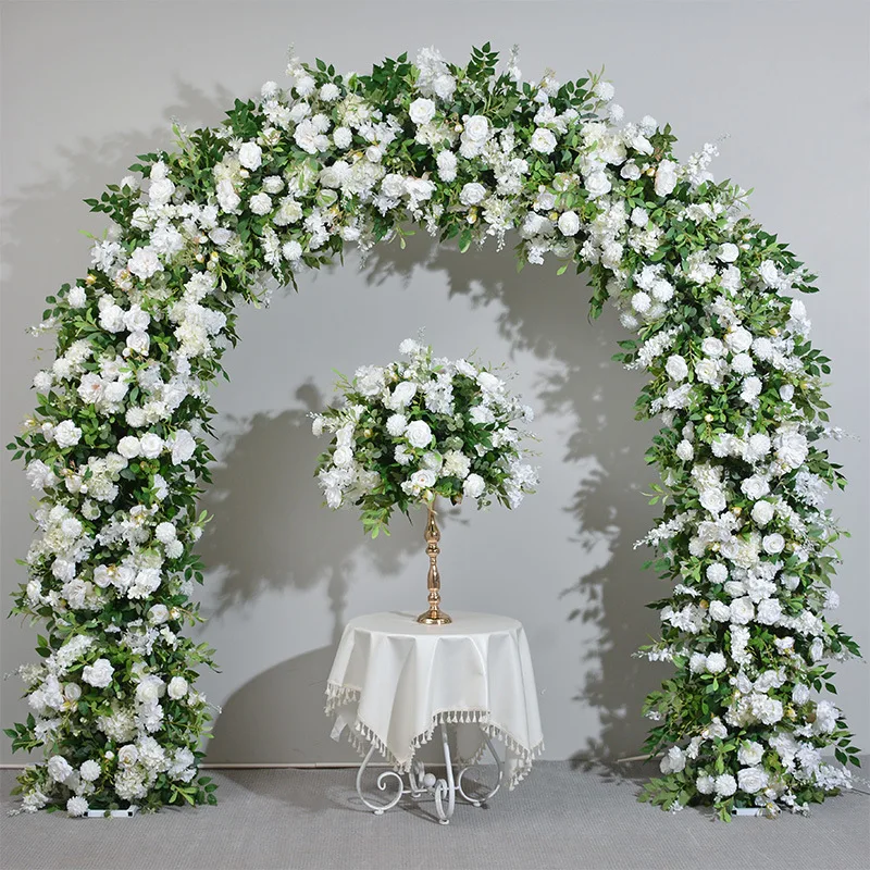 L-HOA004 Wholesale wedding arch horn with flower backdrop horn arch flower artificial flower horn arch for event decoration