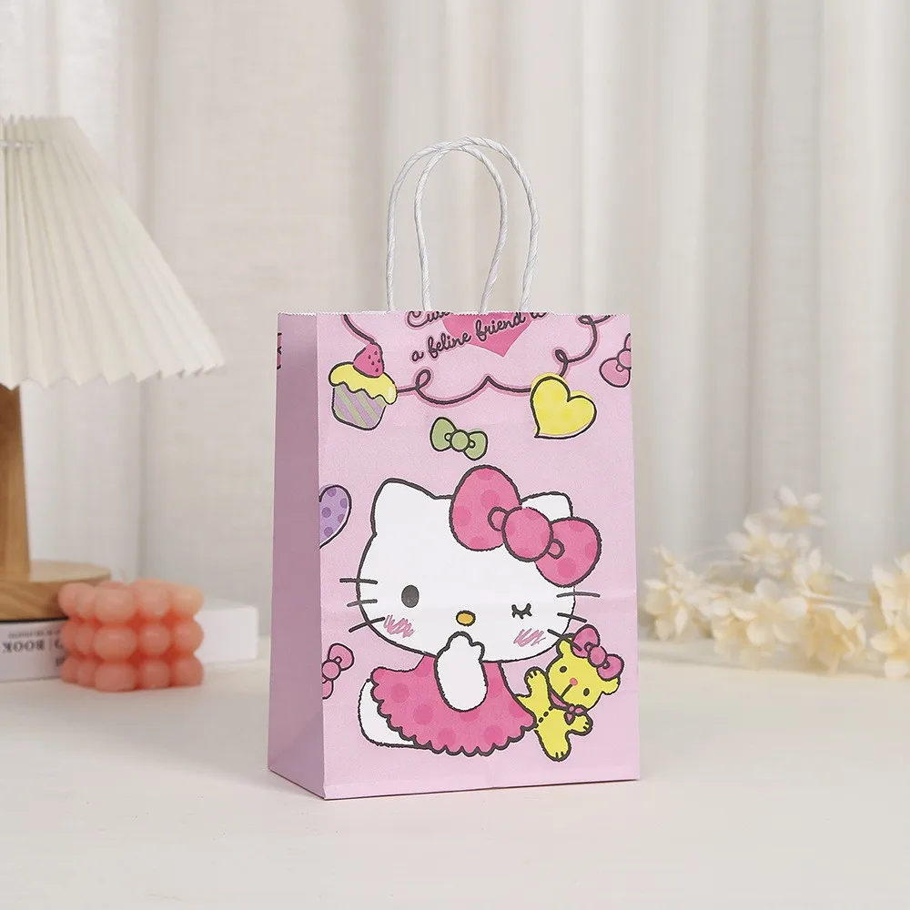 Оптовая Продажа Новый Kitty Cat тема крафт-бумажный мешок день рождения конфеты подарочная упаковка