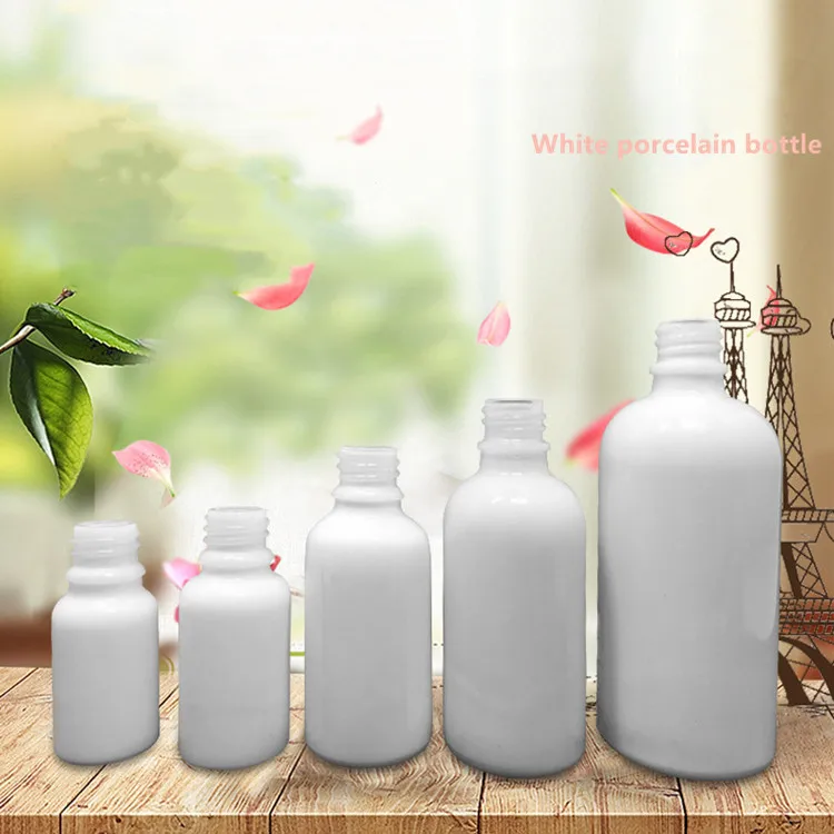 Rectangular White Porcelain 30Ml Dropper Bottles With Labels