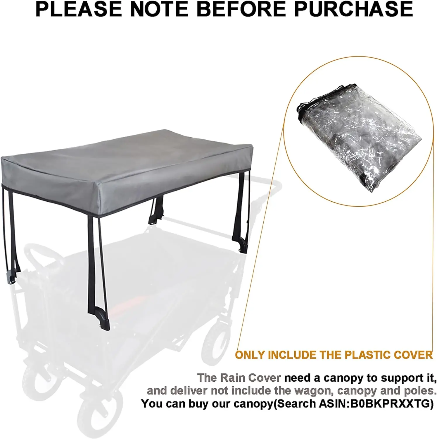 Rain Cover For Wagon Cover Waterproof Push-Pull Wagon Rain Cover Canopy Folding Wagon Stroller Trolley Cart Accessories