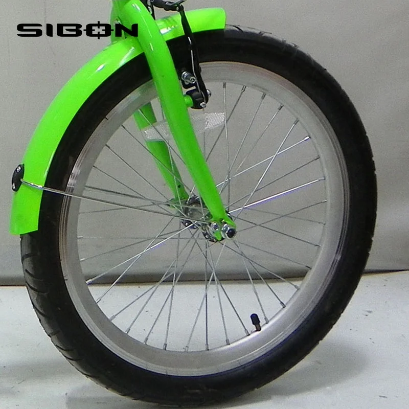 SIBON B0240157 20 inch alloy frame V brake single speed green color lady city kenda tire folding bike