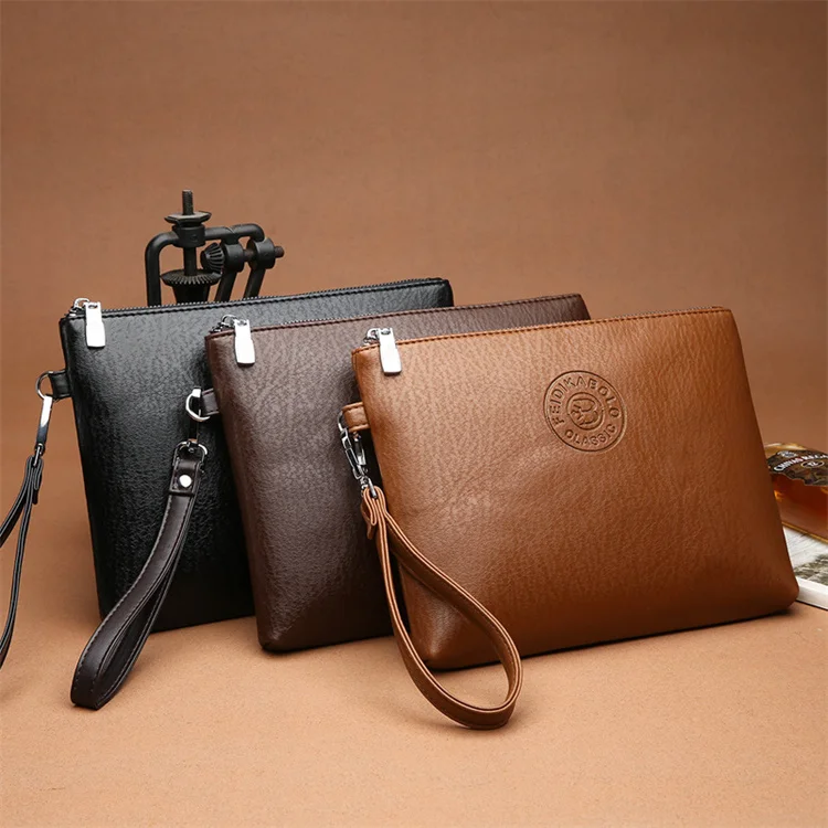 2024 New Large Capacity Clutch Bag Business Travel Pu Leather Hand Bag Wallet Men