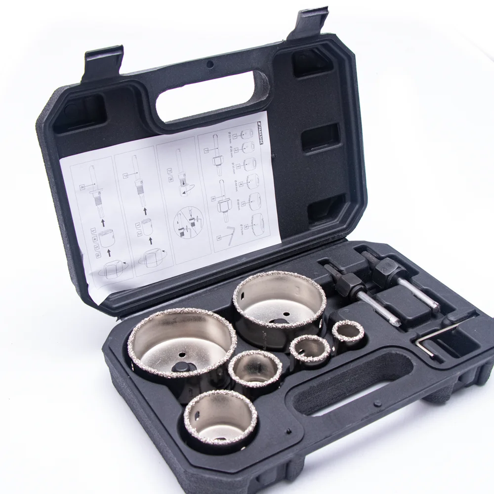 Wholesale Electrical Drill Bit Holesaw Concrete Wall Cutter 9pcs Carbide Grit Hole Saw Set