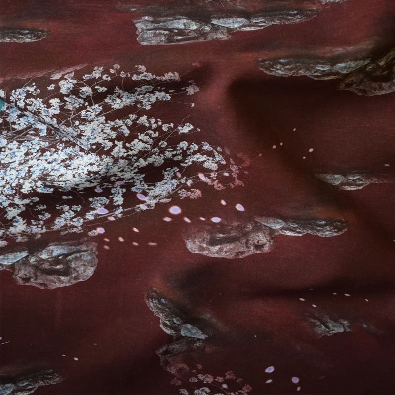 Новинка, льняная ткань для весны и лета, дизайнерское льняное платье из шелка и льна с маленькими разбитыми цветами для женщин