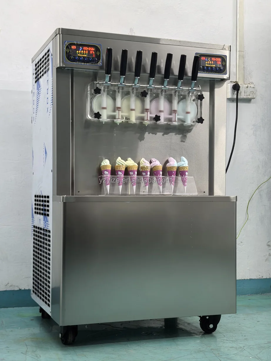 Commercial 7 Flavor Ice Creaam Machine Soft Ice Cream Automatic Soft Serve Ice CreamCreme Vending Machine For Sale
