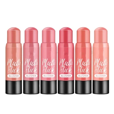 
YUXI Wholesale 6 Colors Cream Stick Blush Moisturizing Brightening Lasting Custom Cheek Blush Makeup 