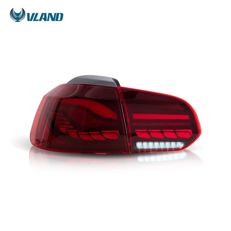 VLAND Factory Wholesales Tail Light 2010 2011 2012 2013 2014 For Volkswagen VW Golf MK6 6 Led Car Lamp Accessories Sequential