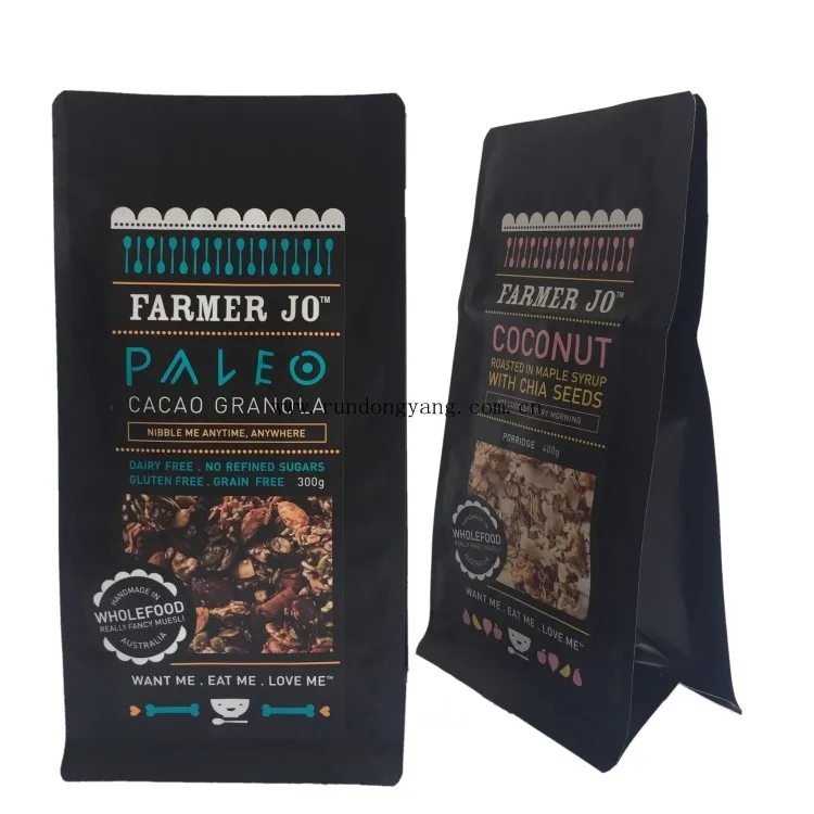 Resealable Coffee Bags With Ziplock Degassing valve Zipper Stand Up Coffee Pouches With Side Gusset And Flat Bottom