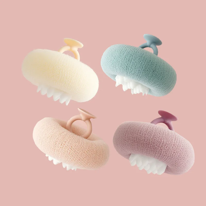 New 2-in-1 Sunflower Bath Ball Soft Sunflower Suction Cup Bath Ball Exfoliating Bath Sponge Cleaning Brush Shower Loofah Sponge