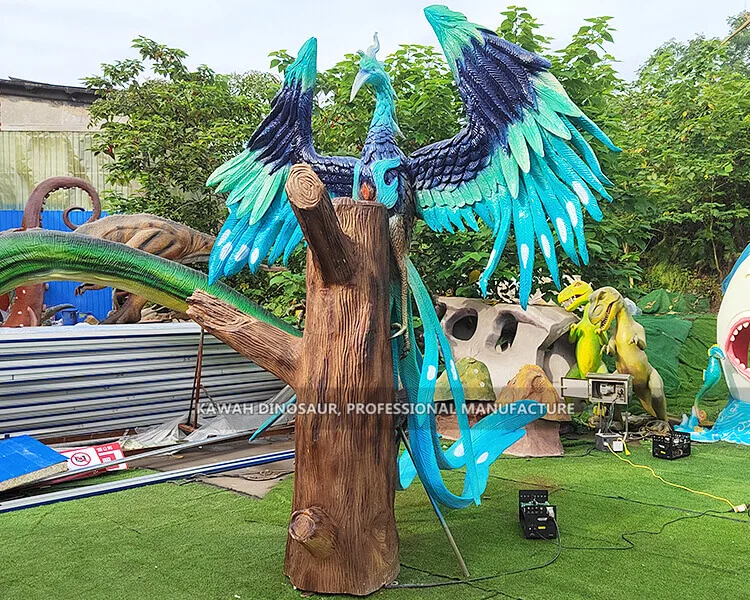 Phoenix on the Fiberglass Tree Animatronic Phoenix Model with Movements Customized by Kawah Factory