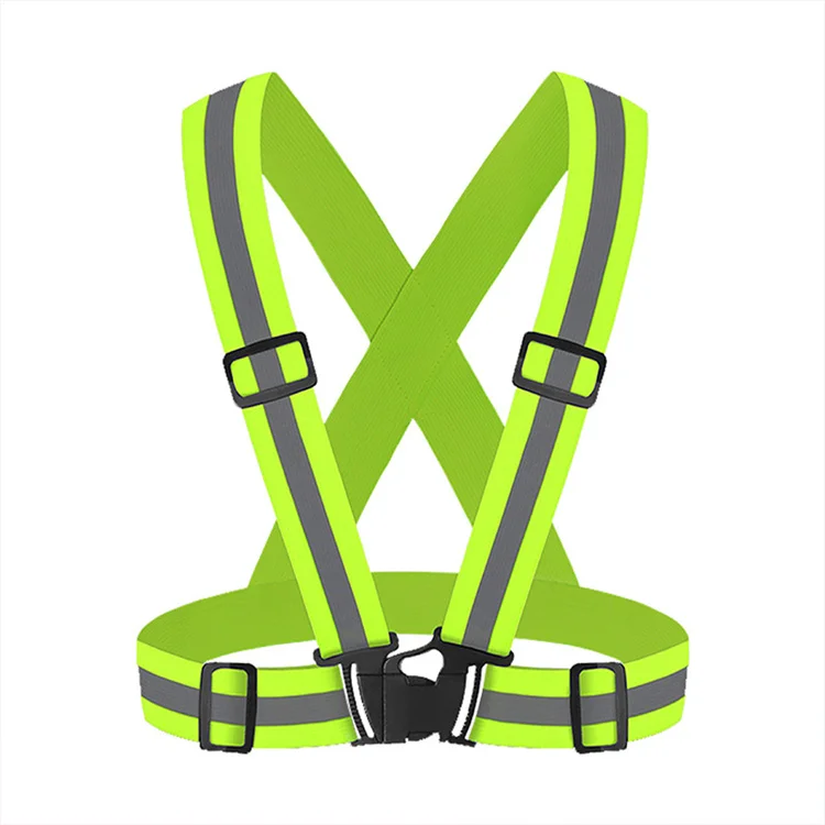 Wholesale Outdoor Night Running Cycling Dog Walking Elastic Adjustable High Visibility Reflective Belt Safety Vest Straps Gear