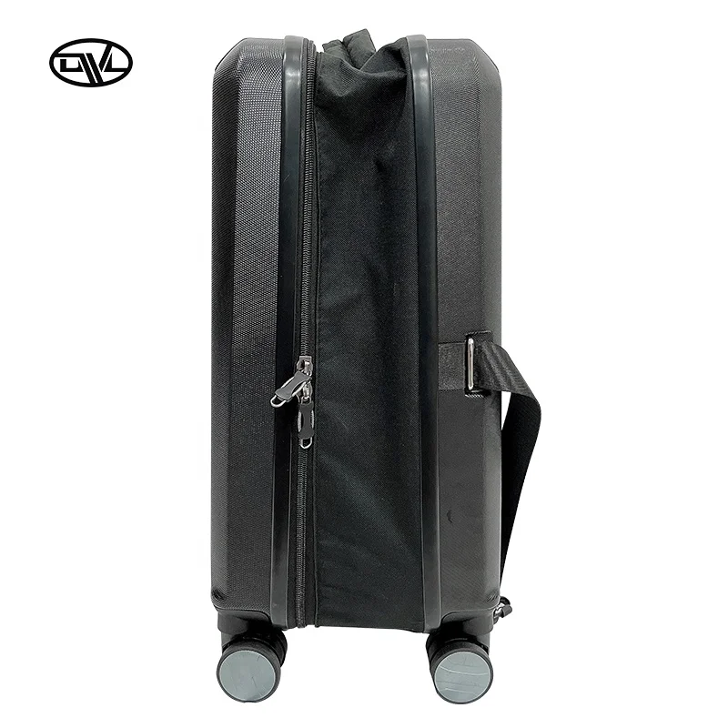 New design space freight-saving black color foldable detachable collapsible trolley luggage suitcase folding travel bag