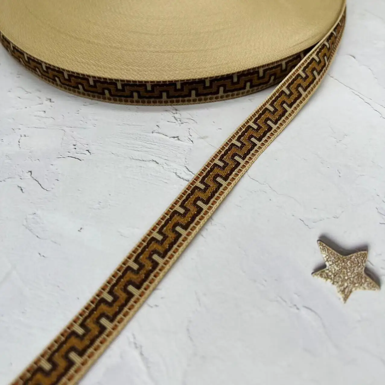 Hot Sale 2cm Ethnic Style Tape Polyester Classical Geometric Jacquard Webbing diy accessories webbing