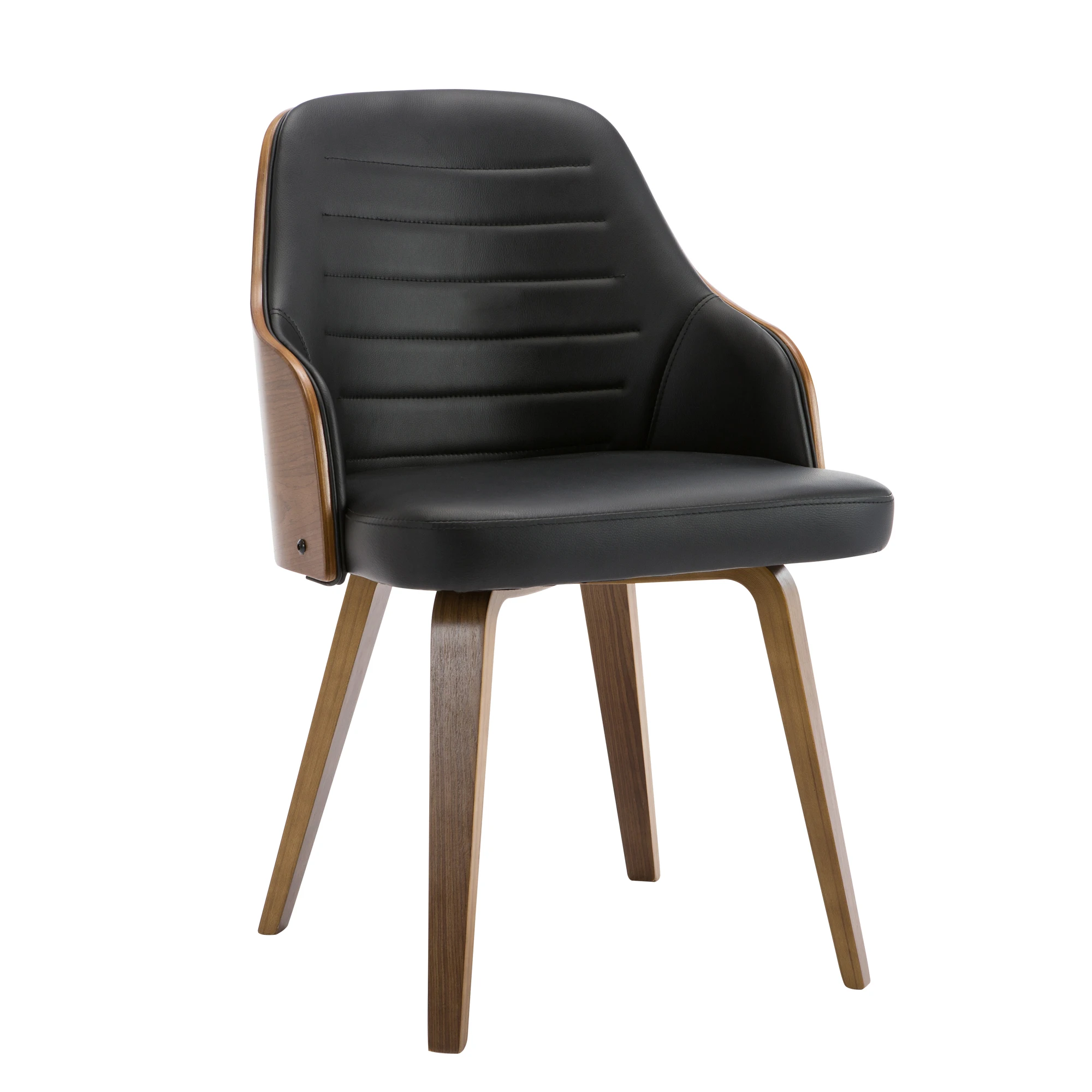 High Quality PU Leather Upholstery Industrial Vintage Wood Dining Chair