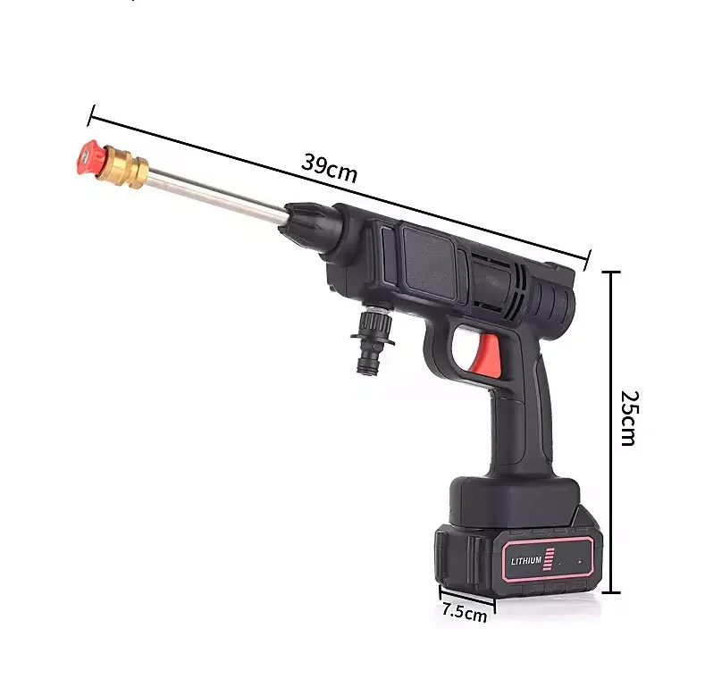 MRD Portable Powerful High Pressure 24v 48v Lithium Cordless Wireless Car Wash Water Jet Foam Gun Car Washer