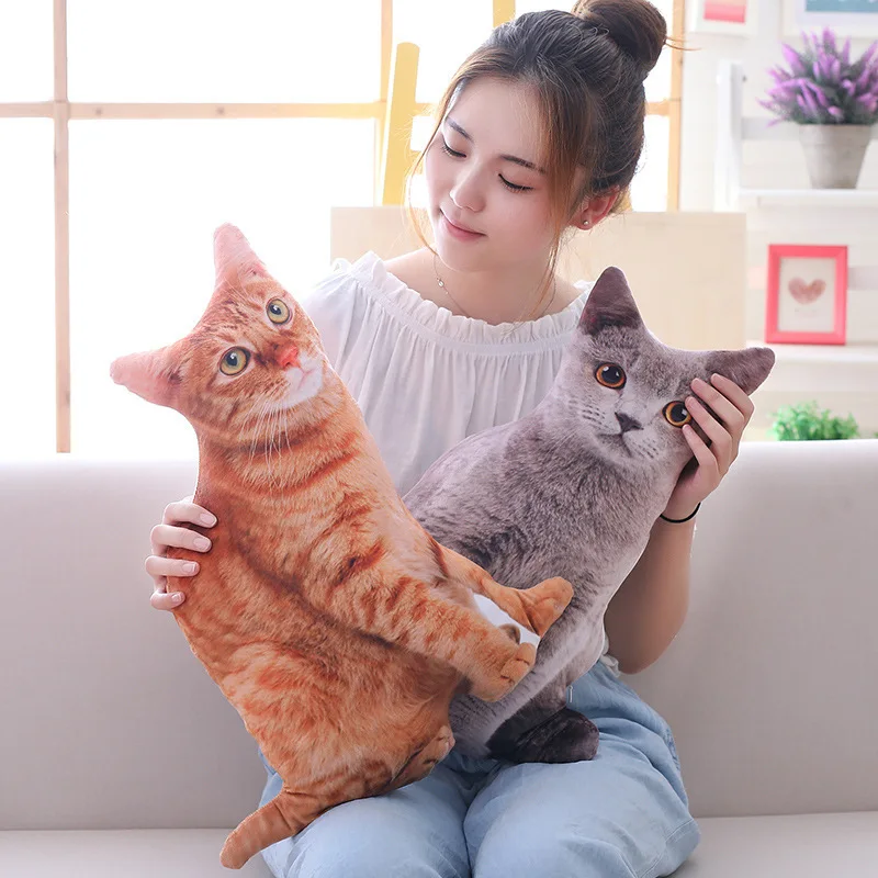 Custom Plush Doll Animal Cat Body Pillow Toys Soft Realistic Cat Stuffed Animals Pillows Plush Toy