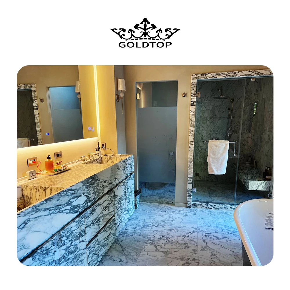 GOLDTOP OEM/ODM Marmore Wholesale Glossy Calacatta Paonazzo Marble Slabs for Floor Tiles and Kitchen Countertops