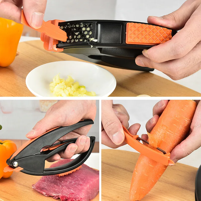 Factory Stock Hot Sale Kitchen Gadget 5 in 1 Multi Tool Garlic Press Crusher Vegetable Peeler Meat Hammer