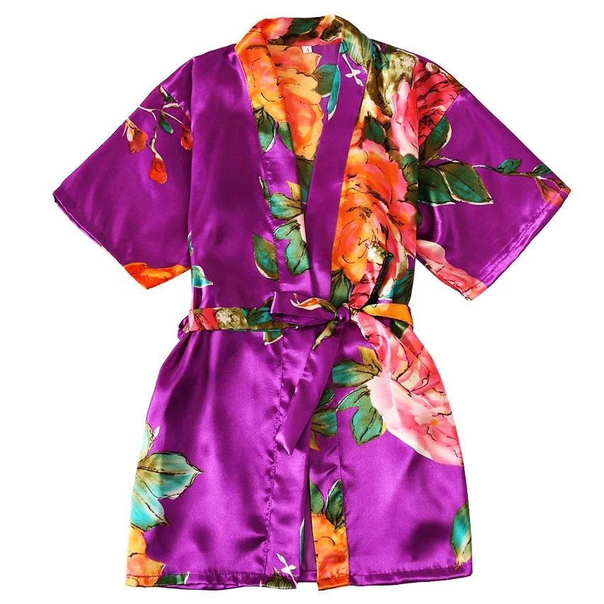 
Baby bath robe Wholesales Kids Robes,Satin Floral Spa Robes for Girls, Birthday Spa Party KR0007 
