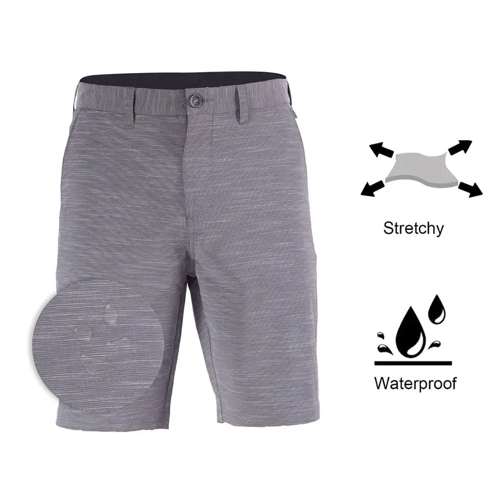 Custom Logo Fashion Waterproof Casual Polo Shorts Polyester Waist Waterproof Hybrid Shorts Men Walking Golf Shorts With Pocket