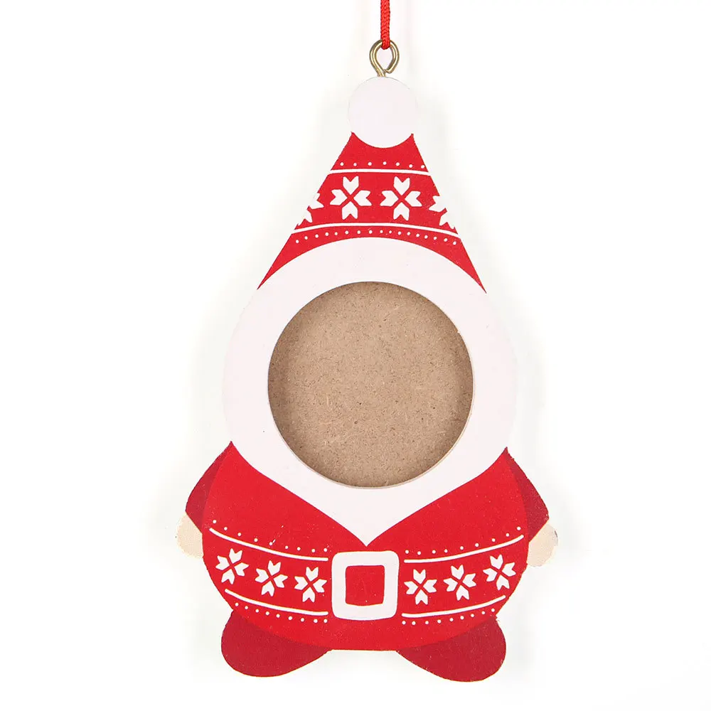 
Hot Selling Christmas decorations Wooden printed snowman Xmas picture hanging frame ornament 
