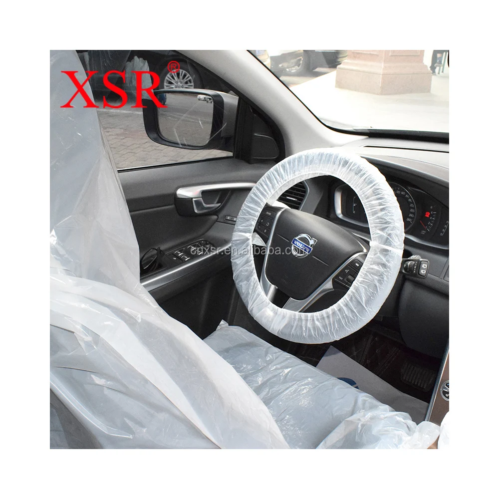 4S shop accesory waterproof plastic disposable custom logo car seat protector  cover set 5 in 1